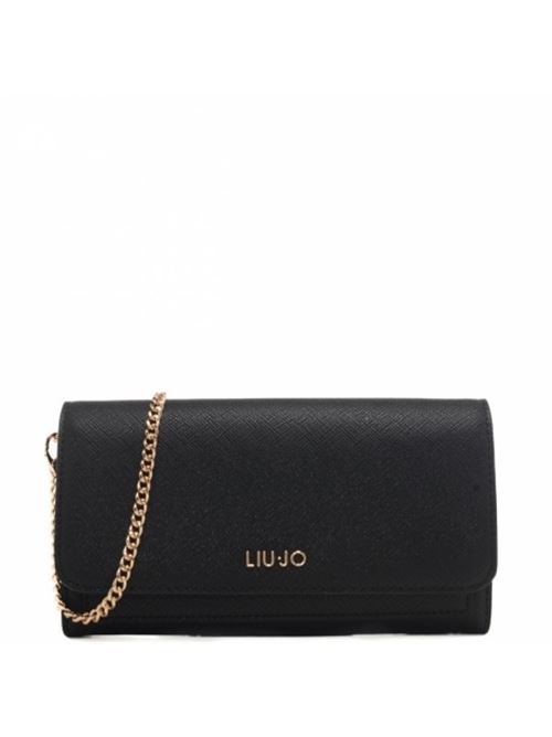 Liu Jo women's rectangular shoulder bag with metal lettering logo on the front black Liu Jo | AA5172E0087.22222